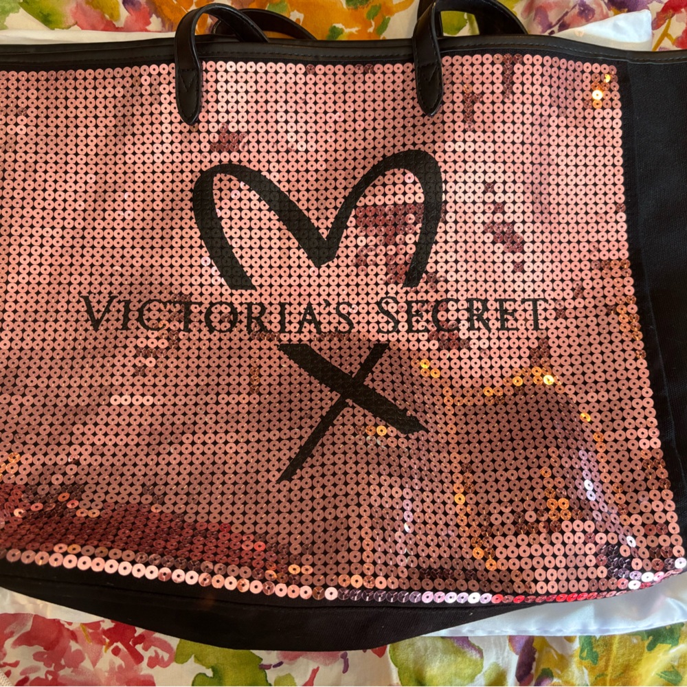 Victoria's Secret Black Tote with Gold Script